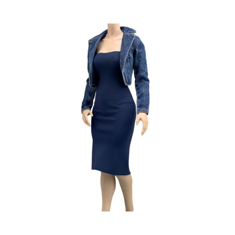 Платье без бретелек с высоким разрезом, эластичное, масштаб 1/6, для BJD куклы - Модель AT210 от VERYCOOL