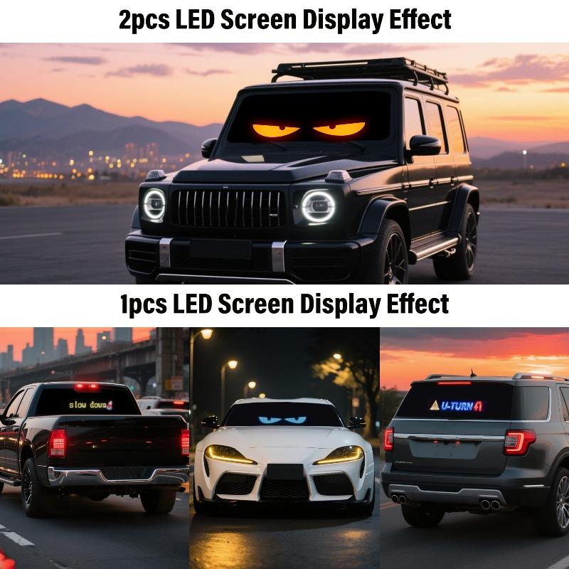 2Pcs LED Matrix Pixel Panel Light Bluetooth App Control Scrolling Advertising 5V USB LED Car Sign Animation Programmable For Ca