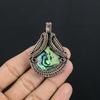 Abalone Shell Pendant, Handmade Gemstone Pendant, 999 Copper Wire Wrapped Pendant Antique Jewelry, For Engagement Gift