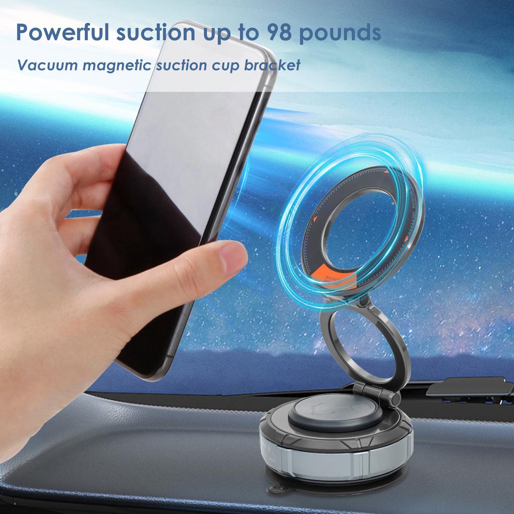 Магнитный держатель для телефона на присоске, многофункциональный складной держатель для хранения с металлической стойкой 360°, автомобильный держатель для смартфона