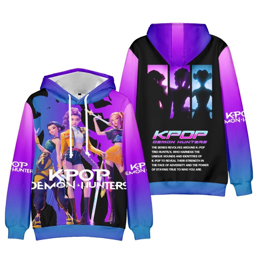 Новая Мода KPop Охотники на Демонов Мультяшный Принт Одежда Уличная Одежда Мужские Толстовки Свитшот Повседневные Толстовки с Капюшоном С Длинным Рукавом Пуловер Топы
