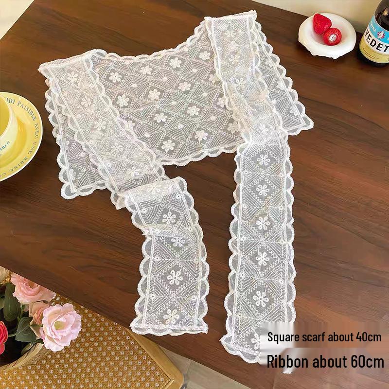 Women's Ballet Lace Trim Skirt with Peplum Waistband and Triangle Scarf Accessory (2025 Style)