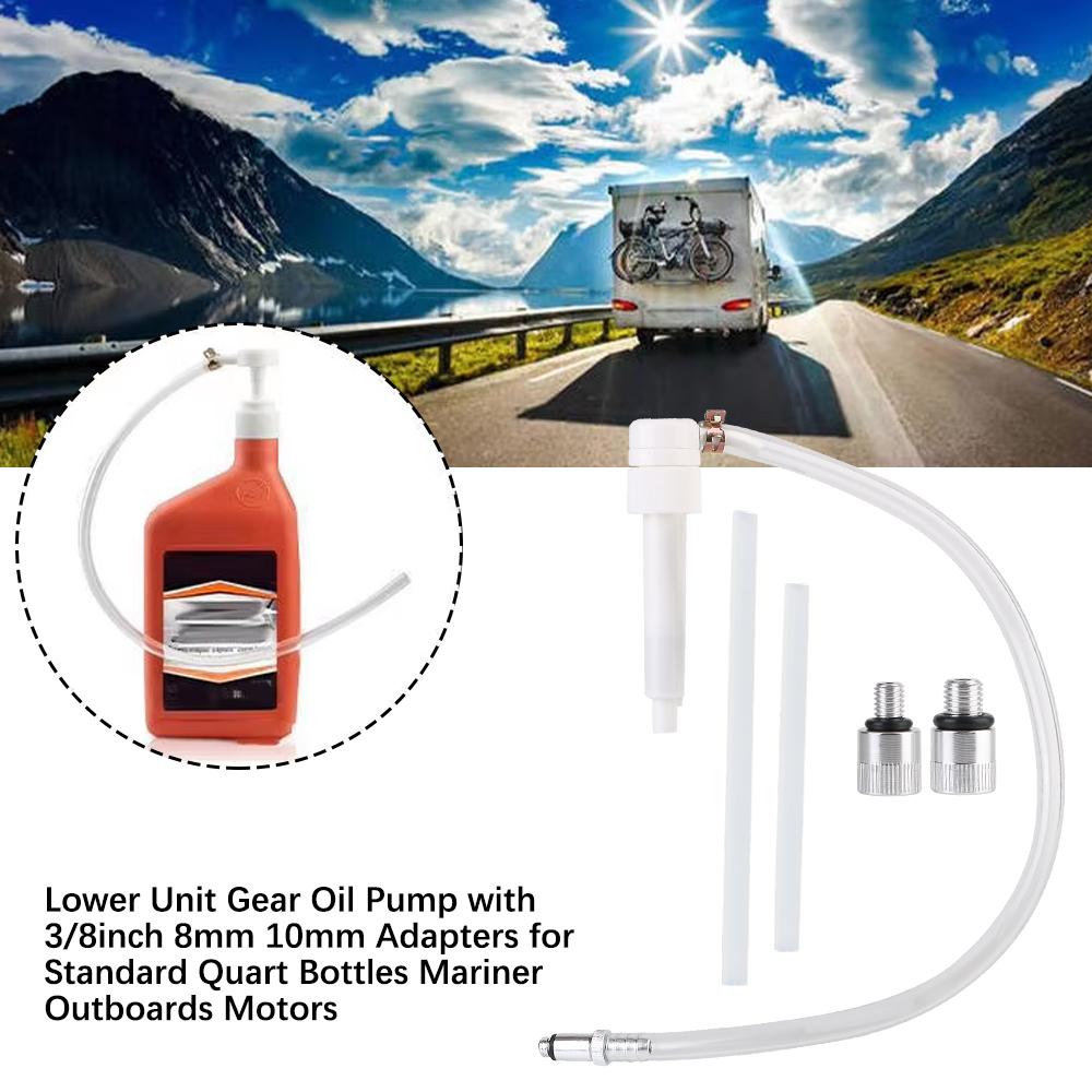 8mm 10mm Adapters for Standard Quart Bottles Mariner Outboards Motors with 3/8inch Universal Lower Unit Gear Oil Pump