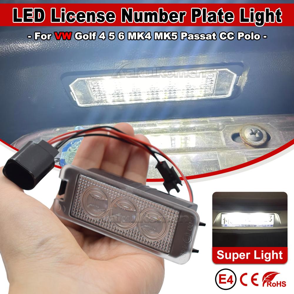 12V Car License Plate Lights For Skoda Seat Leon Ibiza VW Golf 4 5 6 MK4 MK5 Passat CC Polo Volkswagen LED Lamp Auto Accessories License Plate Lights