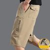Классические мужские шорты-карго с карманом на молнии, повседневные, до колена, свободные, прямые, хлопковые, рабочие шорты, мужская одежда