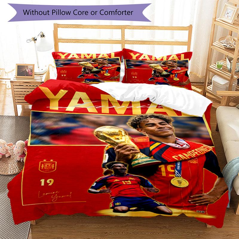 3pcs Yamal Design Cover Set - HD Printed Bedding with 1 Cover and 2 Pillowcases - Perfect for Home and Dorm Decor