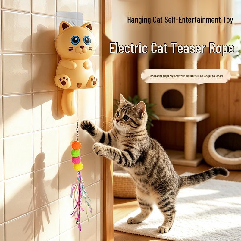 Electric Hanging Cat Teasing Toy for Cats and Small Dogs - Automatic Lifting and Swinging Pet Entertainment