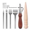 Leather Working Tool Leather Craft Tool Set Leather Edges Polisher Leather Groover for DIY Leather Hand Stitching Sewing