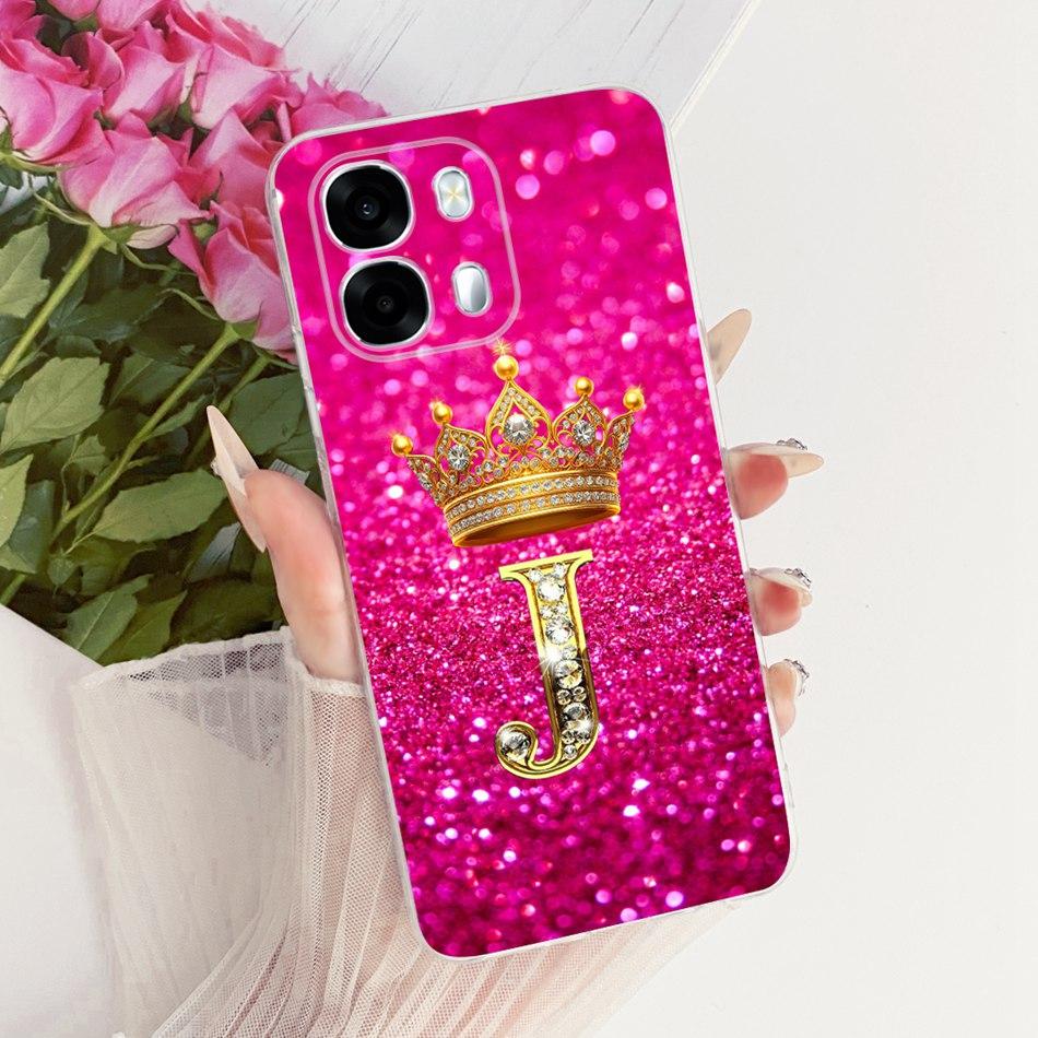 Для OPPO A6s CPH2789 2026 Модный чехол для телефона с буквой и короной Для Oppo A6S 5G Мягкие силиконовые чехлы из ТПУ