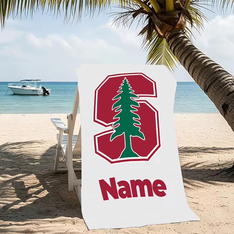 Customizable personalized beach towels Stanford S logo themed designs.Suitable for the beach, yoga, sports;ideal as beach accessories