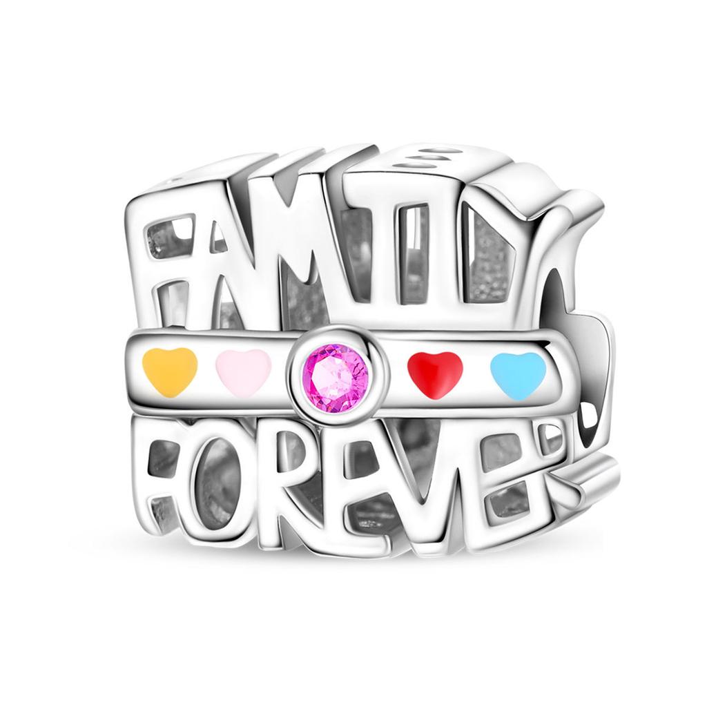 2026 Family Relatives Valentine's Day Charm Beaded Pendant DIY Jewelry Bracelet Necklace Accessories 925 Silver