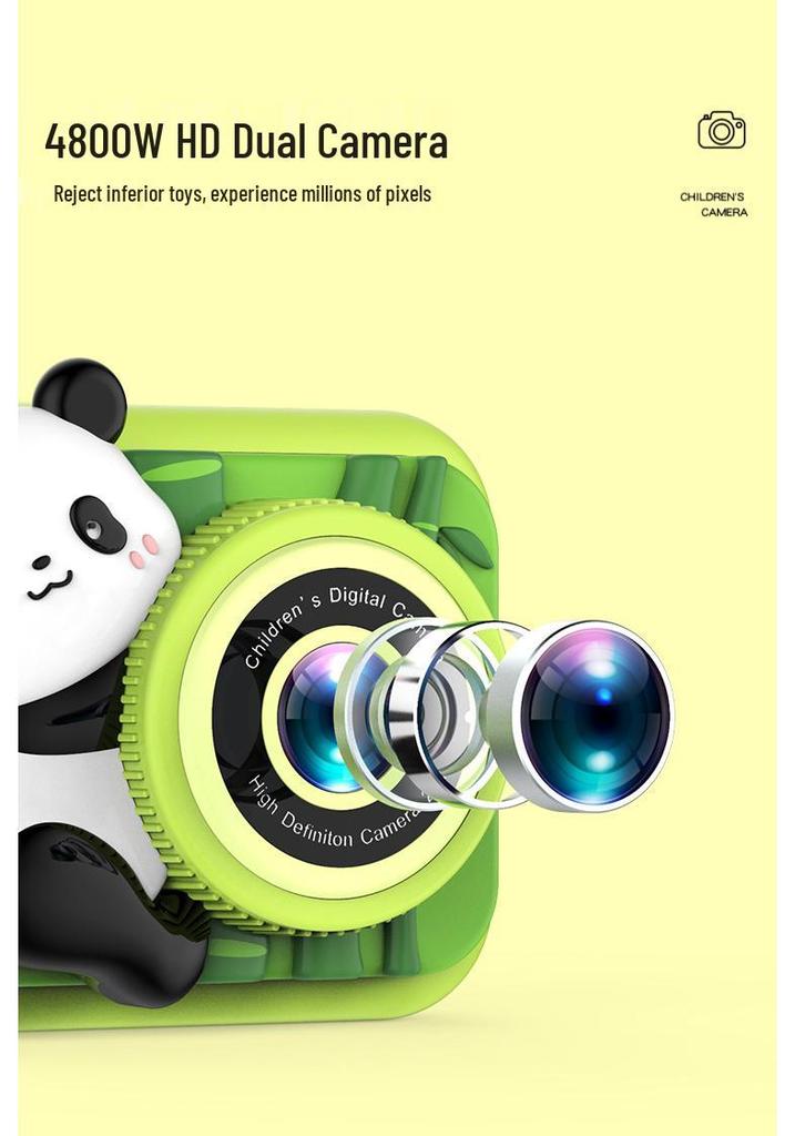 Детская HD-камера Panda с двумя объективами - Мини-цифровая камера для фото и видео