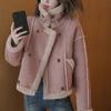 Short Jacket Women's Winter Fashion Fur Loose Stand-up Collar Thin Short Tops
