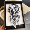 Women S Geometric Abstract Printed Silk Like Square Scarf For Sun Protection