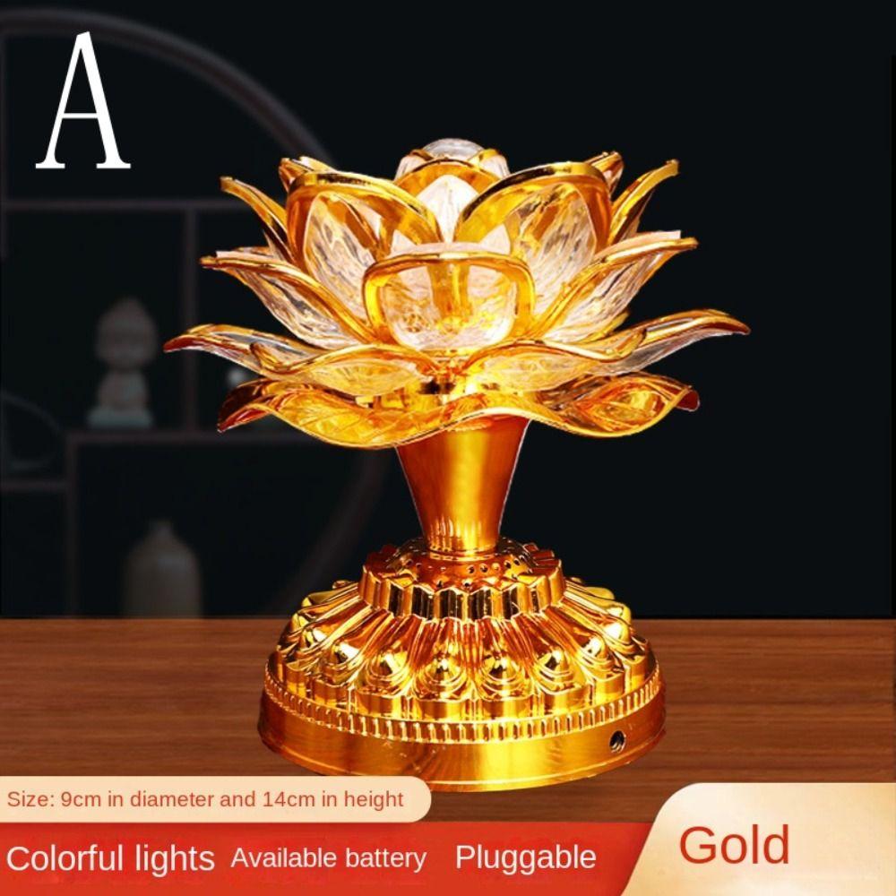 220V Buddhist Lamp LED Night Light Buddha Music Machine Lotus Flower Lamp Temple