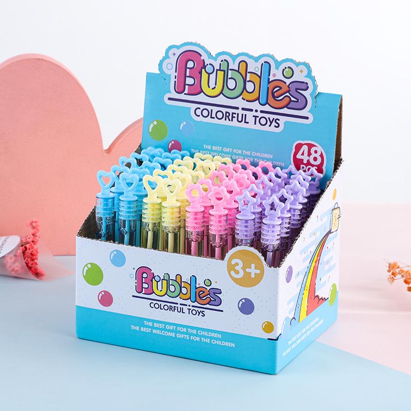 Mini Love Heart & Star Unbreakable Bubble Wand - Colorful, Portable, Multiple Styles for Kids