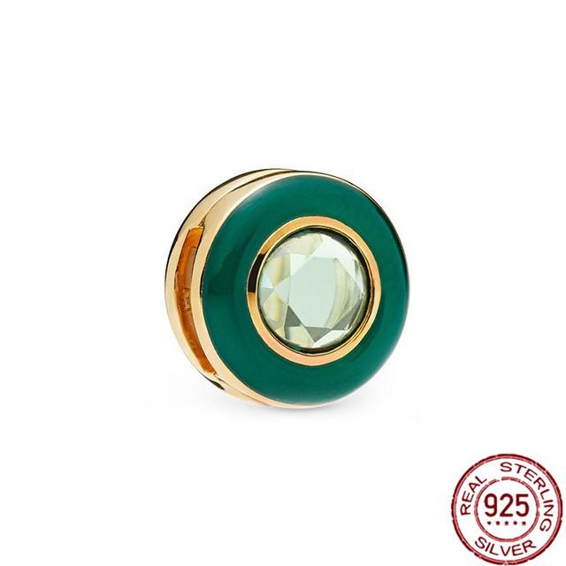 925 Sterling Silver Green Series Flower Tree Apple Pendant Diy Fine Beads Fit Original Fashion Charms Bracelet Women Jewelry