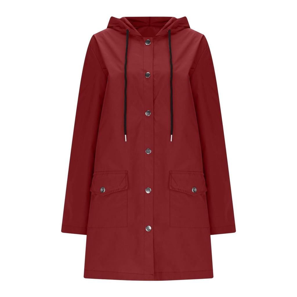 Женская однотонная полосатая дождевик на открытом воздухе плюс водонепроницаемый плащ с капюшоном ветрозащитный