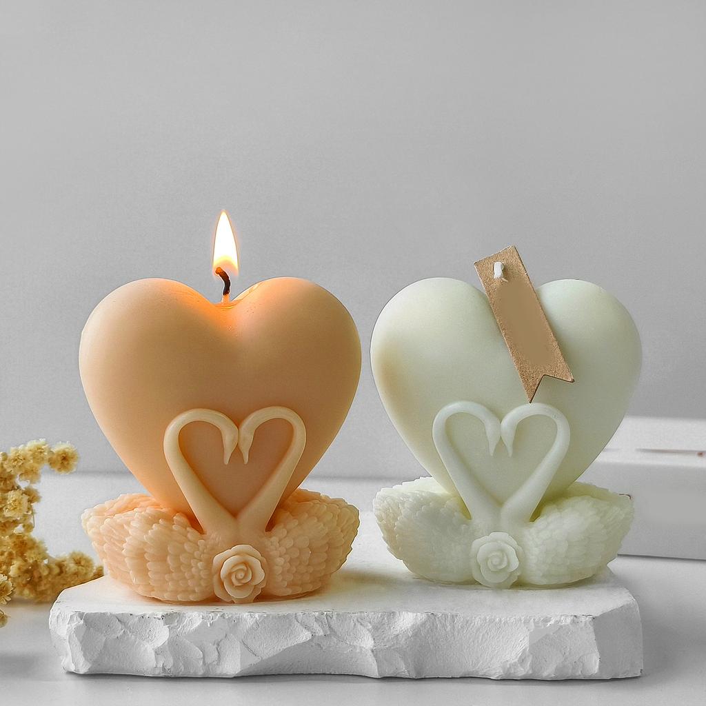 Многоцелевая очаровательная 3D-форма в виде сердца лебедя, прочная, портативная, для изготовления фигурок из смолы и гипса, для украшения дома