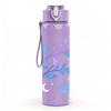 1PC Blue Purple Branch Floral Art Print 750ml Color Plastic Sports Water Bottle Leakproof Flip Straw Lid Suitable for Sports Office Home Use