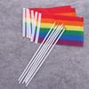 10 шт. Флаги радуги из дакрона Радужный ручной флаг Устойчивый к выцветанию Радужный ручной флаг Парады Принадлежности