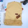 High-quality solid color cashmere scarf in Chinese red with tassels, faux wool shawl for men and women, suitable for parties and events as a gift