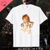 Черная футболка Myth Wukong Retro 90-х годов для мужчин Черная футболка Myth Wukong Games унисекс с коротким рукавом из хлопка на лето