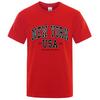 New York Usa Est 1788 Street City Letter Tops Men O-Neck Shirt Summer Свободная одежда Oversize Luxury Tshirt