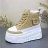 Модные высокие кроссовки Туфли Платформа Женские 2025 Теннисные Женские Новые Толстая подошва Повседневные Кроссовки Досуг Шнуровка обувь на платформе