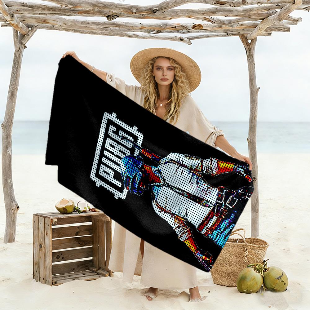 Pubg Mobile Beach Towel Super Soft Microfiber Quickdry Fabric Comfortable Lightweight Suitable for Swimming, Gym, Camping, Yoga Vacation