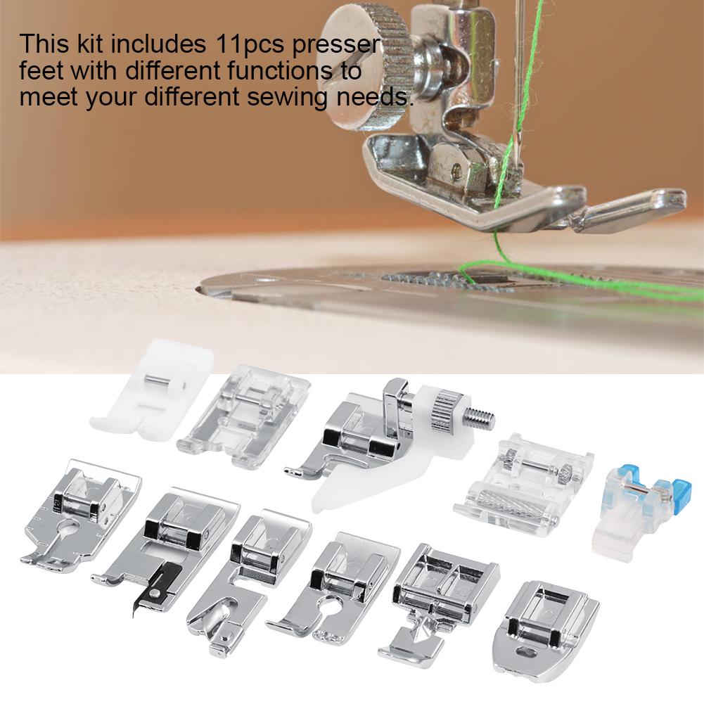 11 шт./компл., детали прижимных лапок для бытовой швейной машины, стеганое шитье, молния, комплект прогулочных лапок