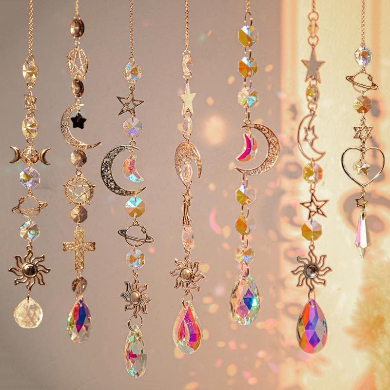 Настенный ловец солнца, кристалл в форме сердца, ветряная музыка, призма, ловец солнца, создатель радуги, ловец света, украшение для оконного сада