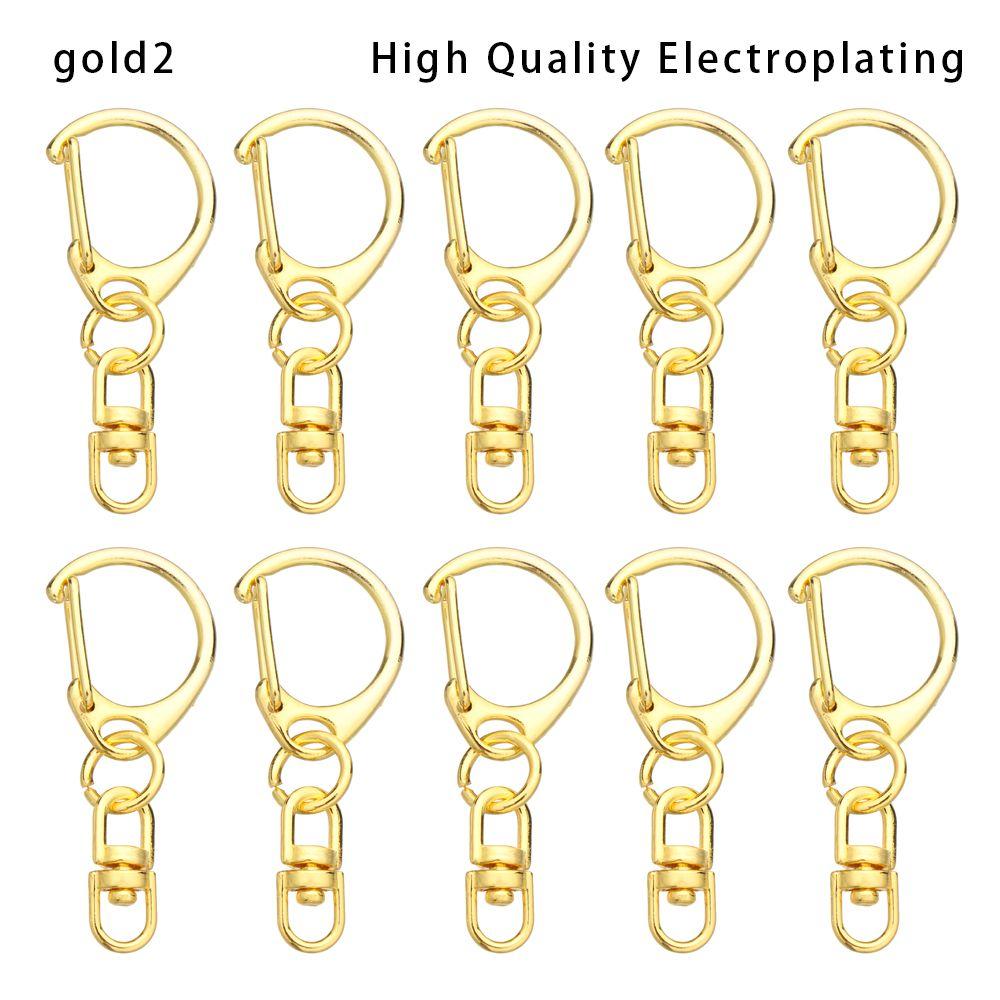 10Pcs Metal DIY KeyChain Split Ring Collar Carabiner Snap Bags Strap Buckles Hook Lobster Clasp