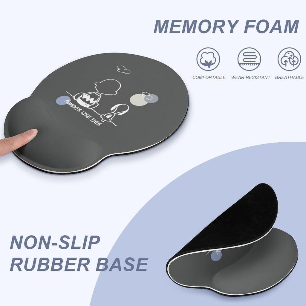 Снупи Чарли Браун Коврик для мыши Силиконовый Тонкий Маленький Удобный Поддержка запястья Подушка Подставка для запястья Игровой Офисный Популярный Женский Мужской Стильный Милый