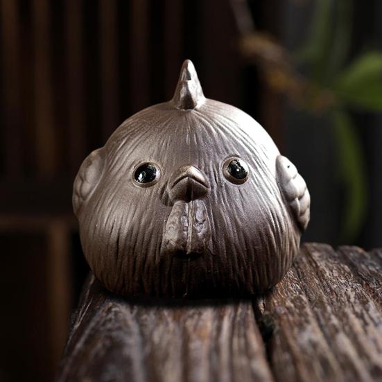 Чайный сервиз с цыпленком ручной работы в виде фиолетового песка, украшение для милого реалистичного цыпленка