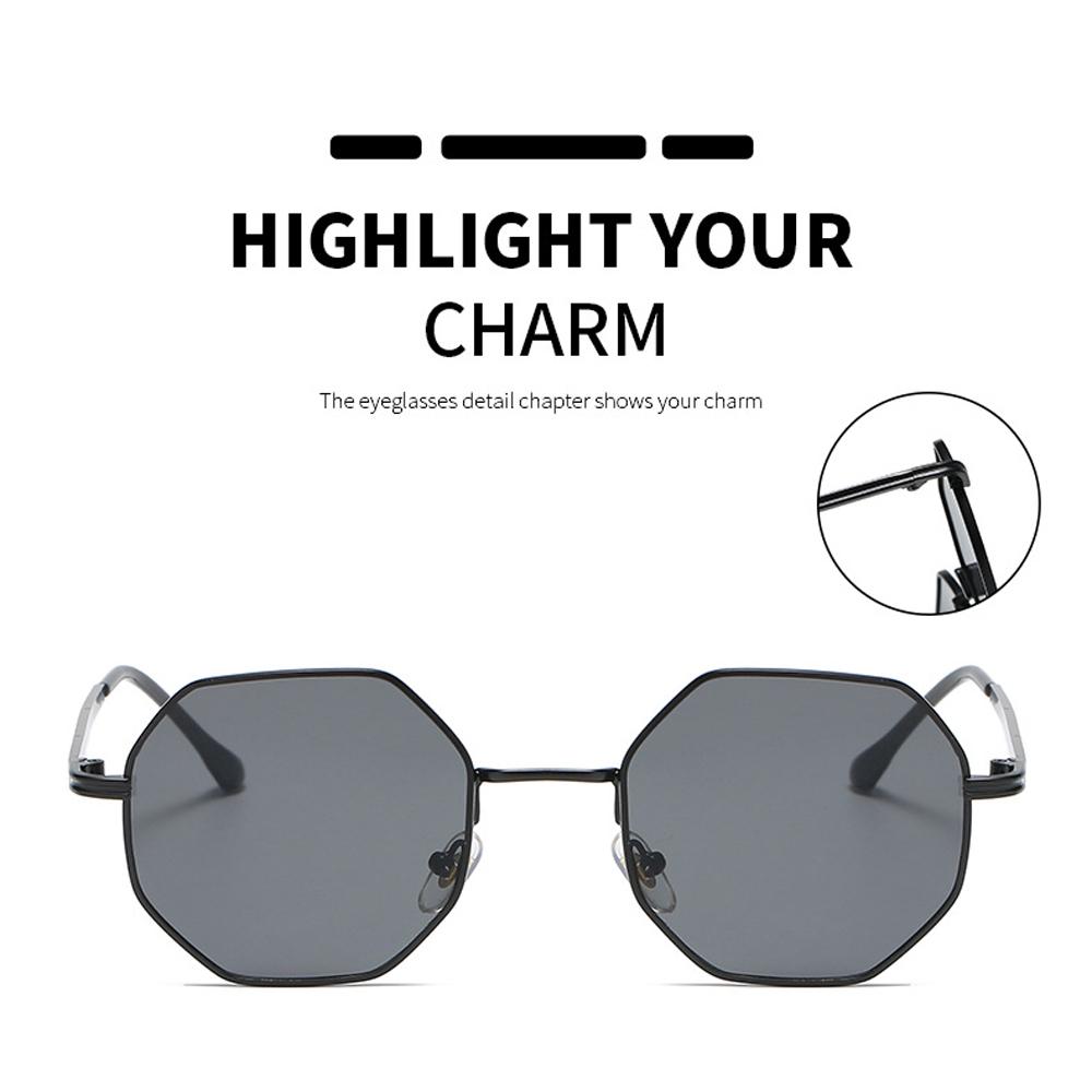 Многоугольные солнцезащитные очки женские винтажные восьмиугольные металлические солнцезащитные очки для женщин Элитный бренд солнцезащитные очки женские Gafas De Sol