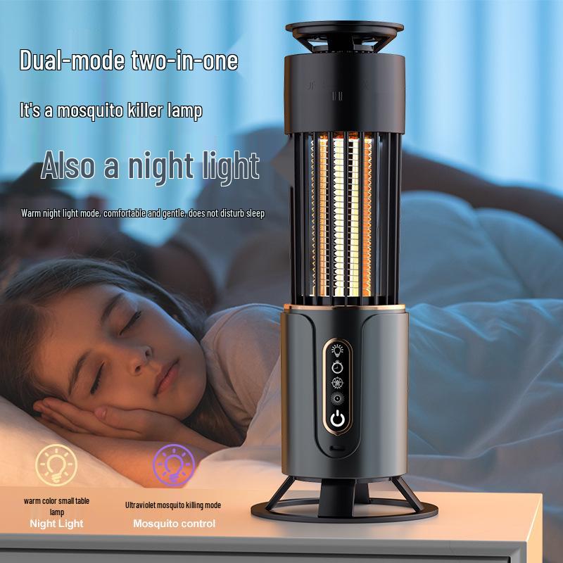 Портативная электрическая лампа-уничтожитель комаров 3-в-1 с фиолетовым светом и USB-зарядкой