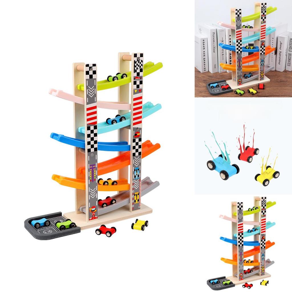 Wooden Gliding Car Toy For Kids With Inertia Track And Parentchild Interaction For Ages 1 To 4