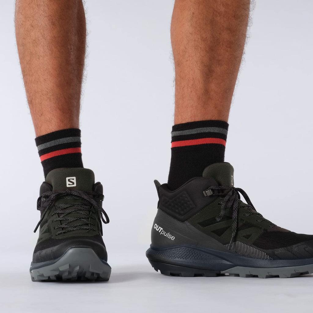 [Salomon] Кроссовки для походов и треккинга OUTPULSE MID GORE-TEX мужские черныеEbonyVanilla Ice 25.0 см