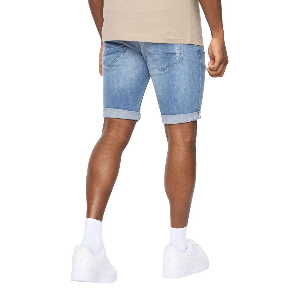 Crosshatch Mens Riptrey Abraised Denim Scratch Shorts