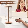 Standing Necklace Holder Jewelry Organizer with Hooks Wooden Base Headband Organizer Display Stand for Girls Necklaces Bracelets