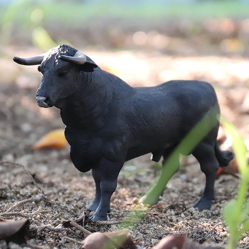 Oenux Фермерские животные Бой быков Ковбой Симуляция Домашняя птица Крупный рогатый скот Теленок Бык Вол Бык Коллекция фигурок ПВХ Модель Игрушка Детский подарок