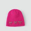 Bowknot Pearl Bow Beanies Wool Hat Knit Cap Casual Knitted Hat  Apparel Accessories