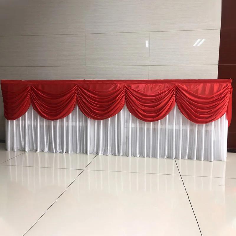 3M Wedding Backdrop Curtain Swag Tassel Ice Silk Swag Drape Curtain Valance Stage Table Skirts Party Banquet Backdrop Decor