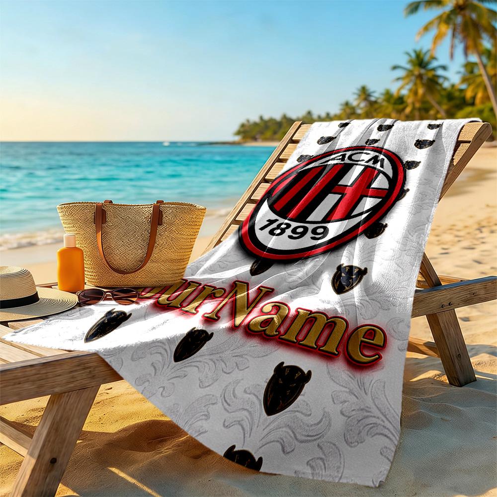 Ac Milan Personalized Name Beach Towel Soft Durable Quick-Dry Portable for SwimmingBeachCamping Travel Beach AccessoriesGym