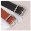 1 Pcs Women Simple Fashion PU Leather Belt For Women Square Buckle Pin Buckle Jeans Black Belt Vintage Strap Female Waistband