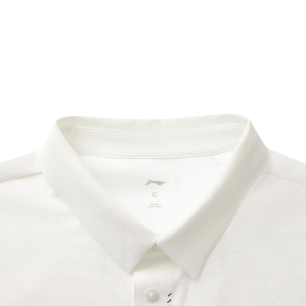 Li-Ning Fitness Series Solid Color Soft Comfortable Breathable Versatile Short Sleeve Polo Shirt Men Tops White APLV283-6