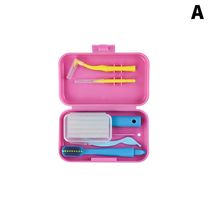 Orthodontic Aligner Tooth Chew Chewies Storage Case Dental Care Kits Invisable Braces Aligners Portable Detachable Toothbrush