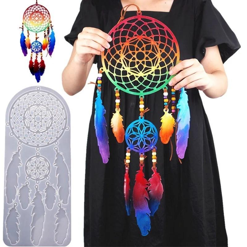 Dreamcatcher Wind Chimes Handmade DIY Epoxy Resin Crystal Epoxy Wall Decoration Home Decoration Mirror Silicone Mold