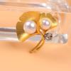 Pearl Female Dumb Gold Ginkgo Biloba Accessories Brooch Fashion Simple Clothes Pin Temperament Accessories